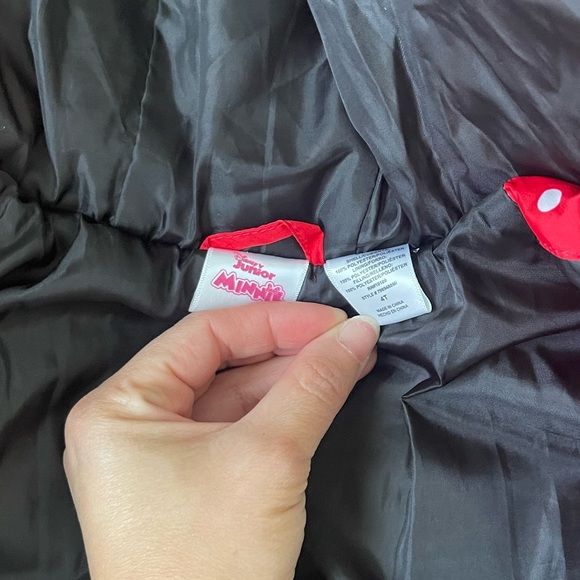 Red polka dot Minnie mouse puffer jacket - Picture 3 of 4